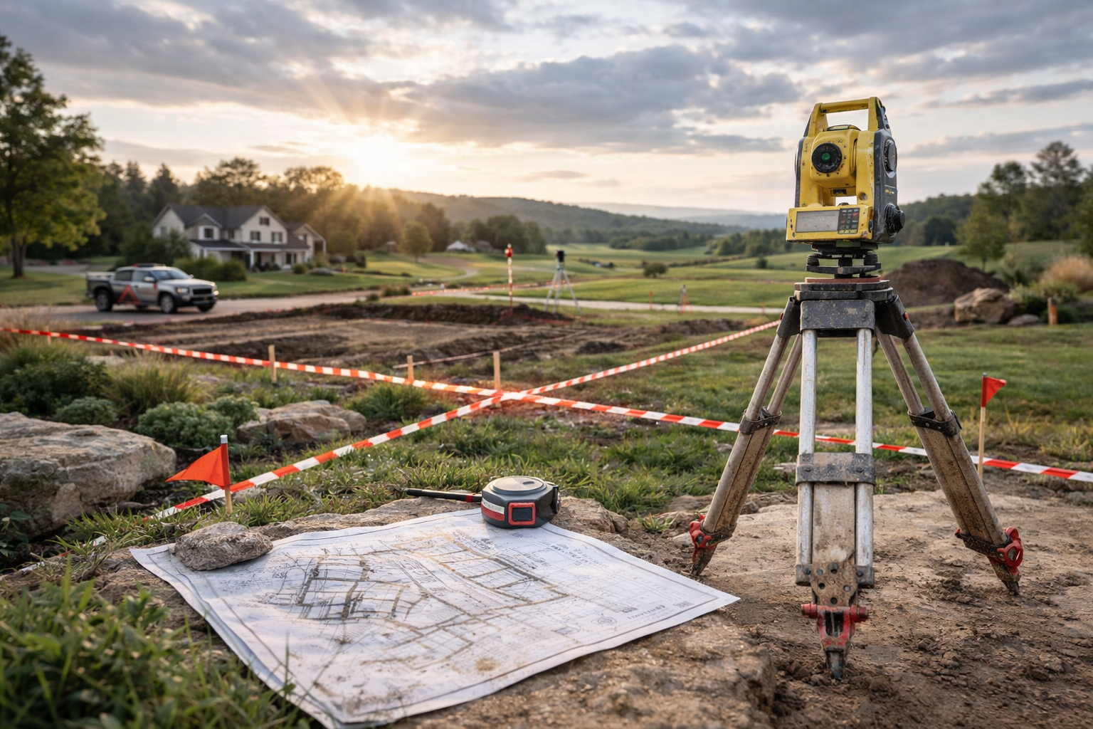 Land surveying scene